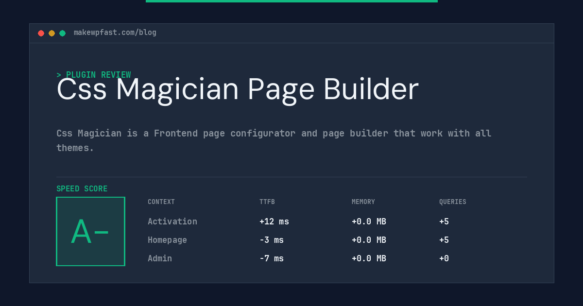 Css Magician Page Builder - MakeWPFast