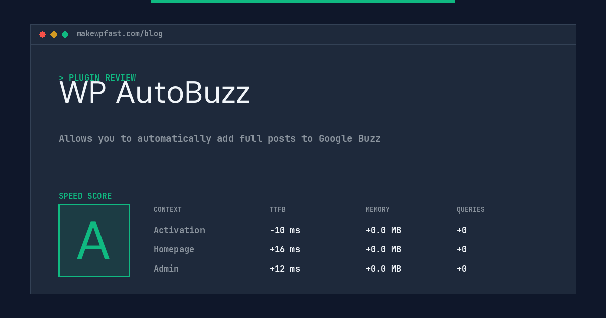 WP AutoBuzz - MakeWPFast