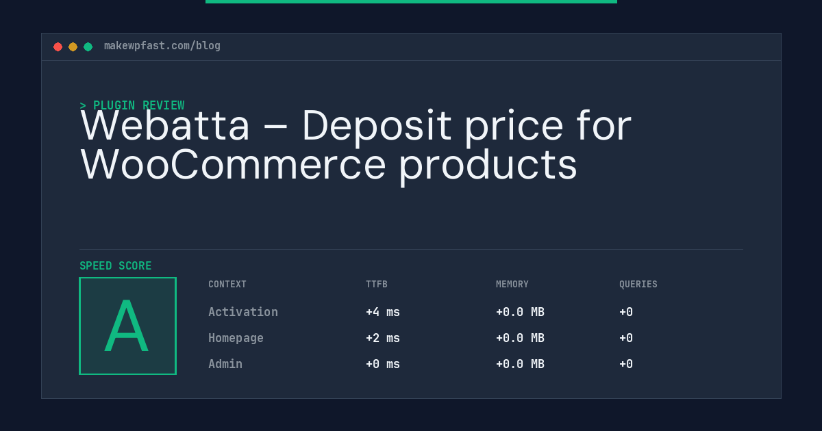 Webatta – Deposit price for WooCommerce products - MakeWPFast