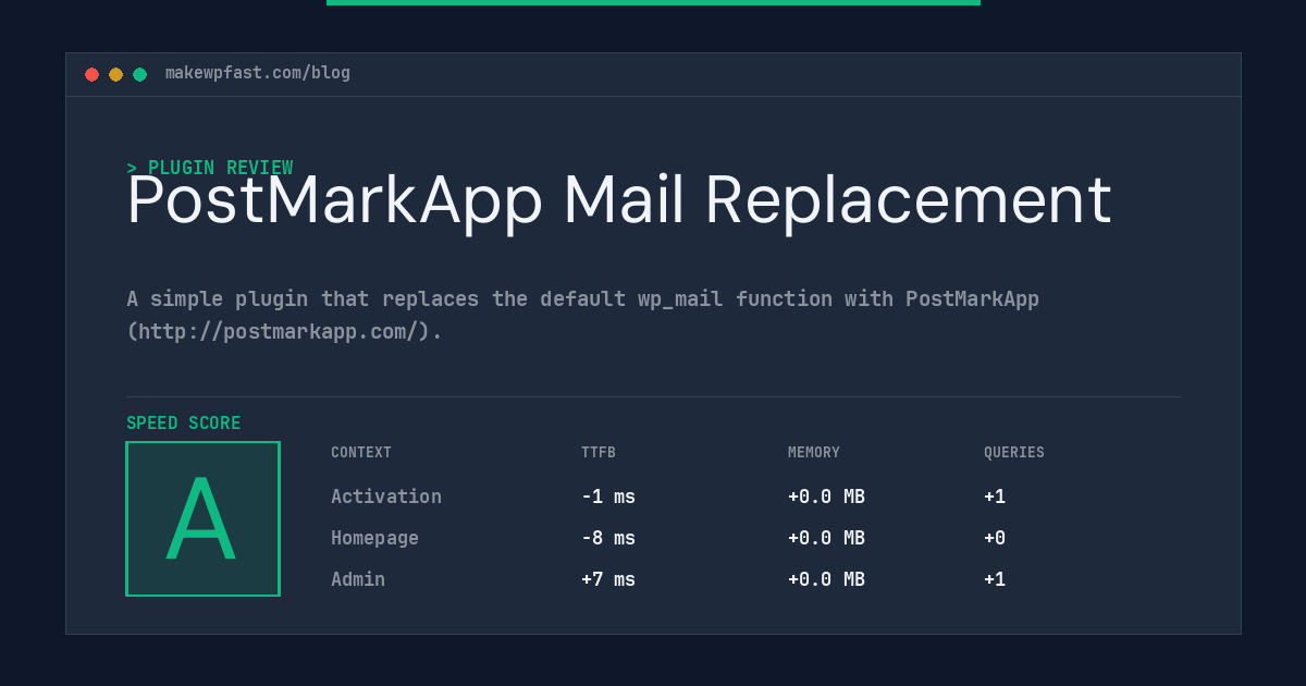PostMarkApp Mail Replacement - MakeWPFast