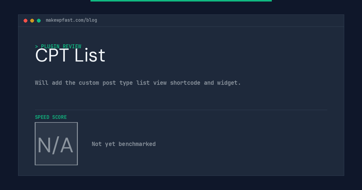 CPT List - MakeWPFast