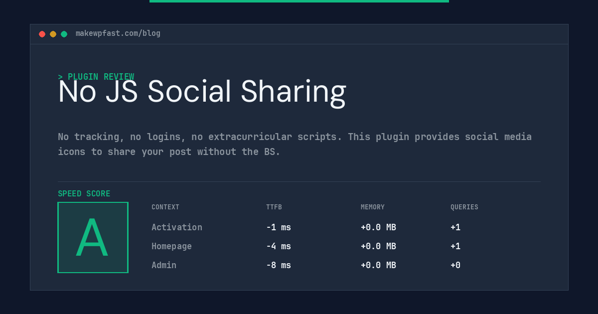 No JS Social Sharing - MakeWPFast
