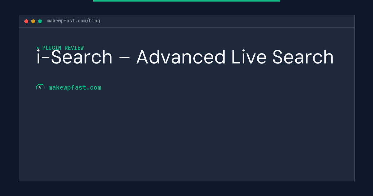 i-Search – Advanced Live Search - MakeWPFast