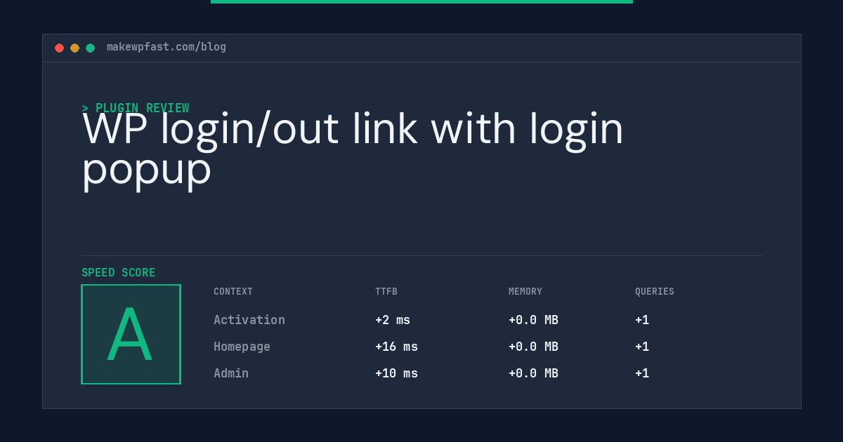 WP login/out link with login popup - MakeWPFast