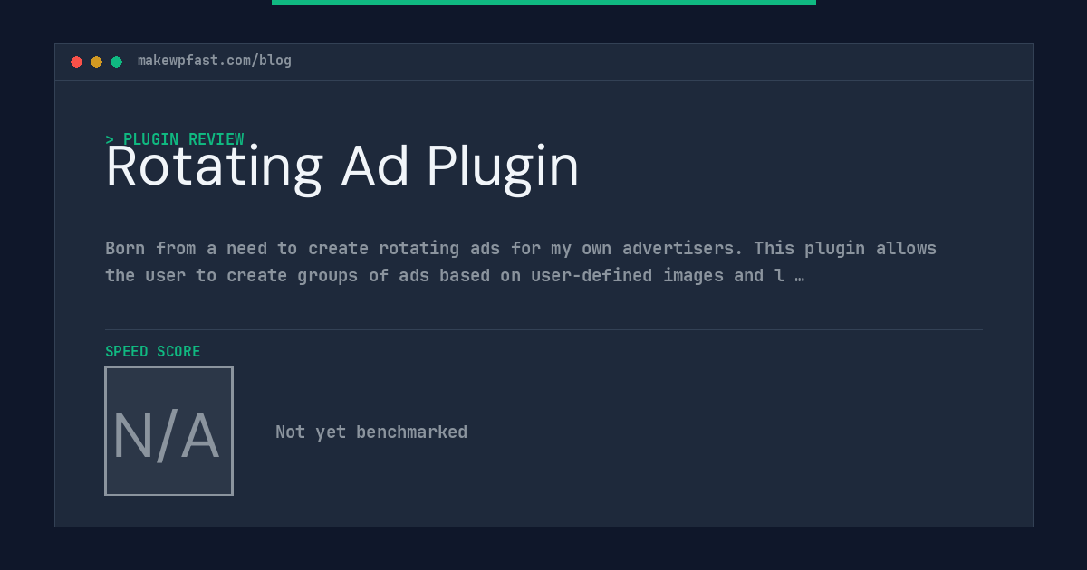Rotating Ad Plugin - MakeWPFast