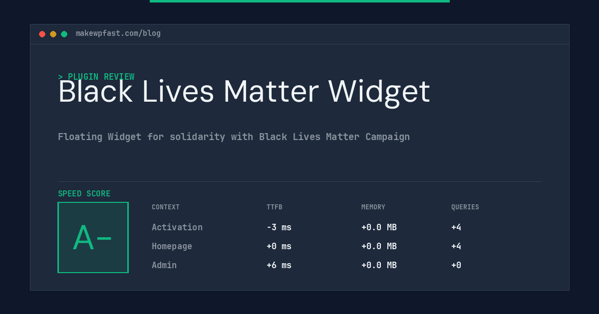 Black Lives Matter Widget - MakeWPFast