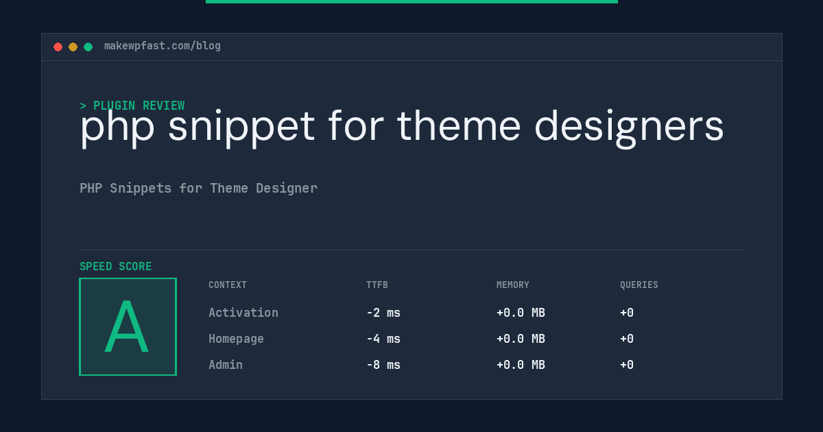php snippet for theme designers - MakeWPFast