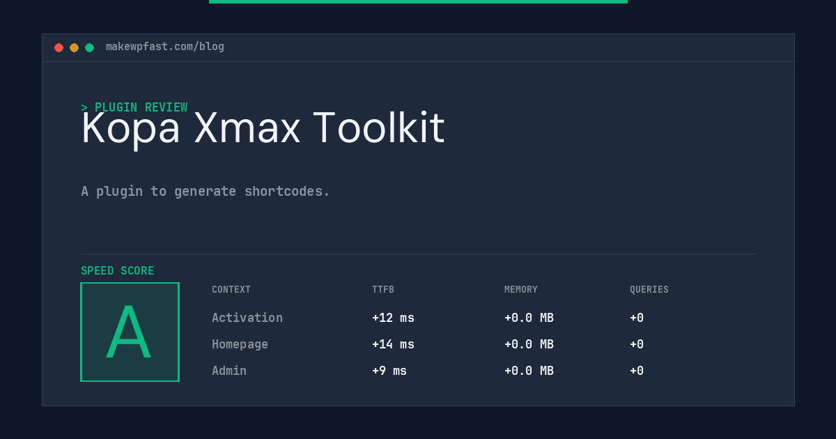Kopa Xmax Toolkit - MakeWPFast