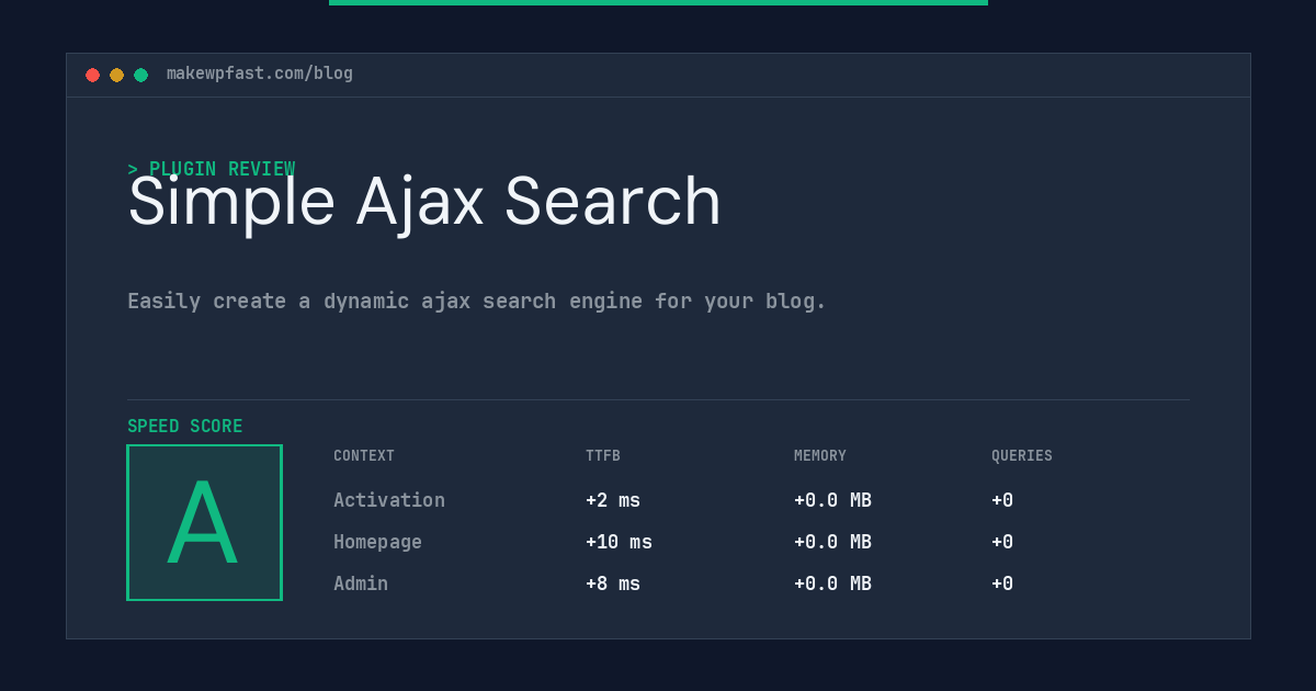 Simple Ajax Search - MakeWPFast
