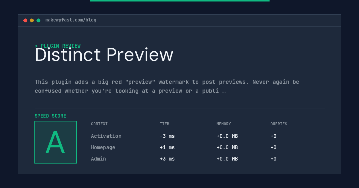 Distinct Preview - MakeWPFast