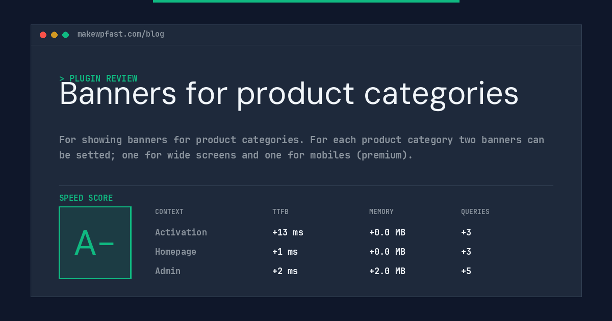 Banners for product categories - MakeWPFast