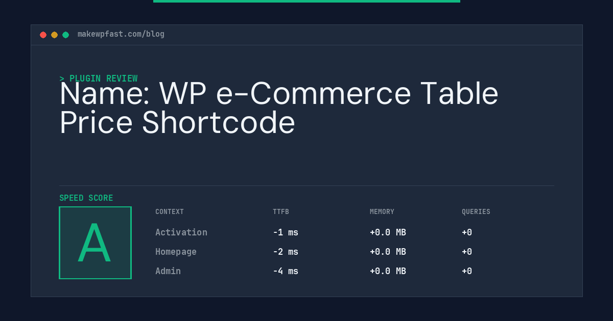 Name: WP e-Commerce Table Price Shortcode - MakeWPFast
