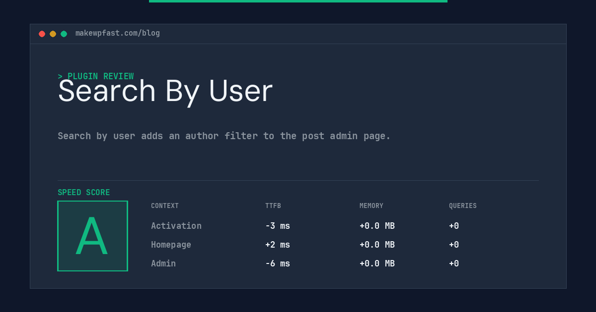 Search By User - MakeWPFast