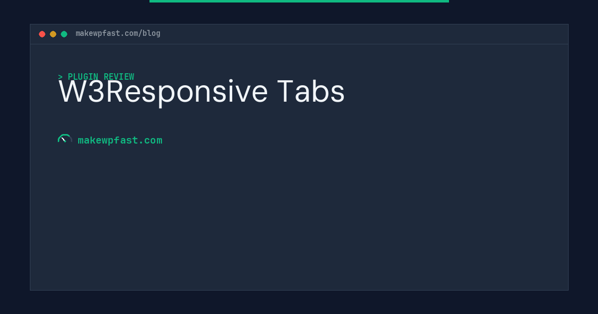W3Responsive Tabs - MakeWPFast