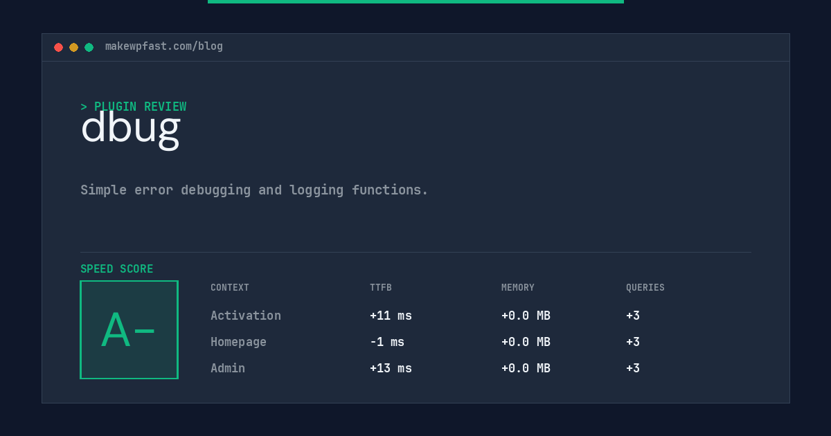 dbug - MakeWPFast
