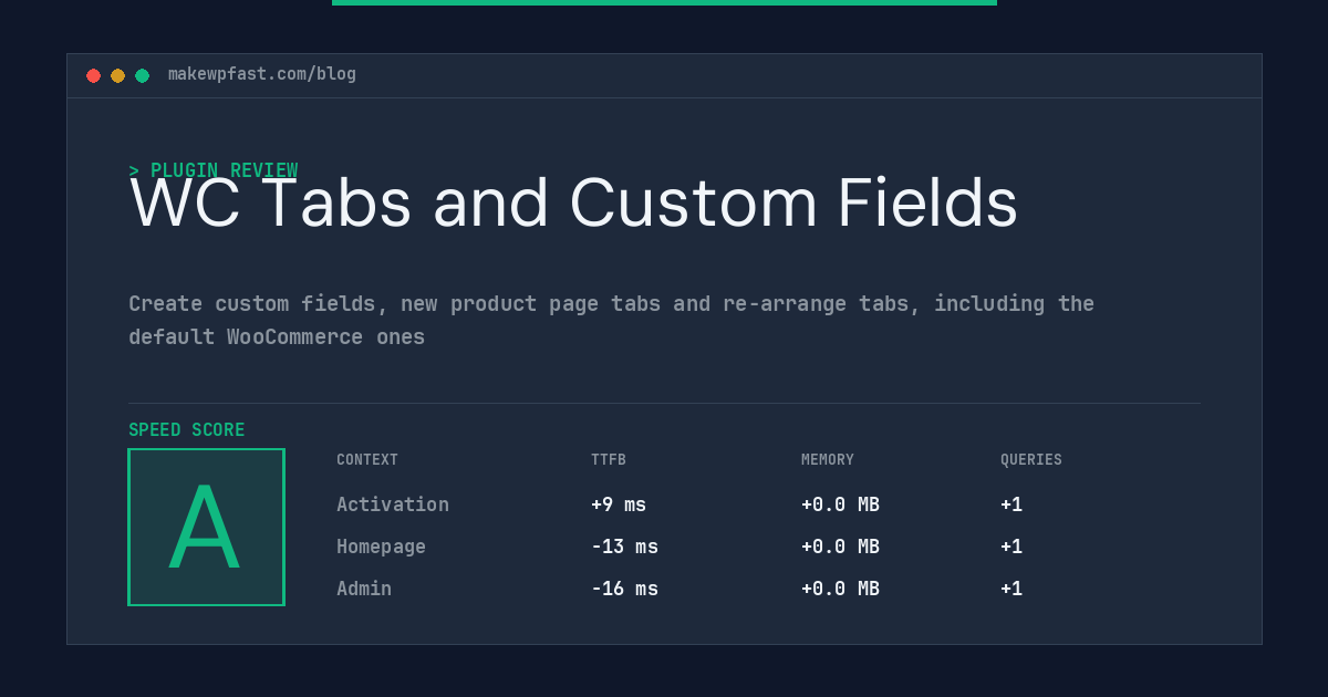 WC Tabs and Custom Fields - MakeWPFast