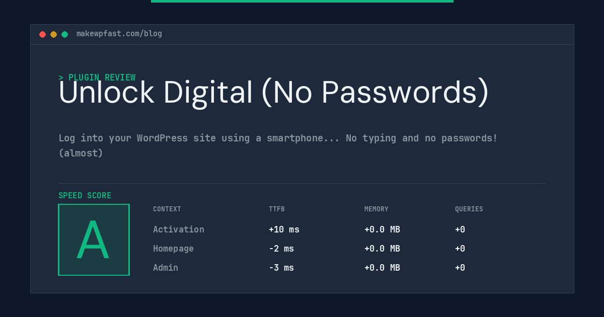 Unlock Digital (No Passwords) - MakeWPFast
