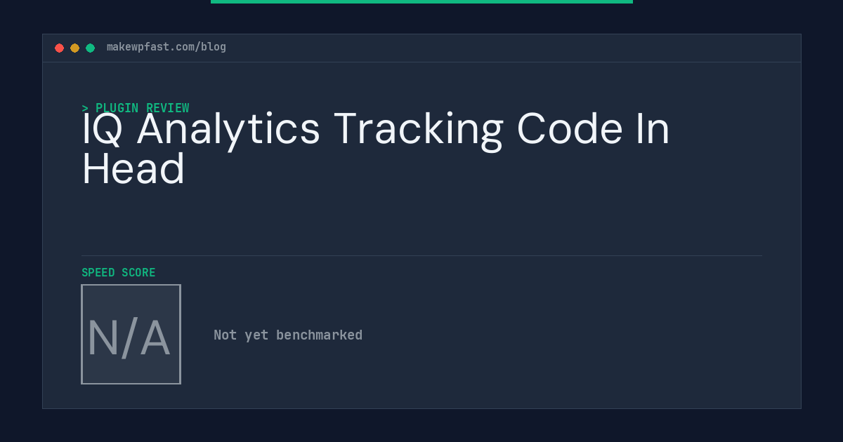 IQ Analytics Tracking Code In Head - MakeWPFast