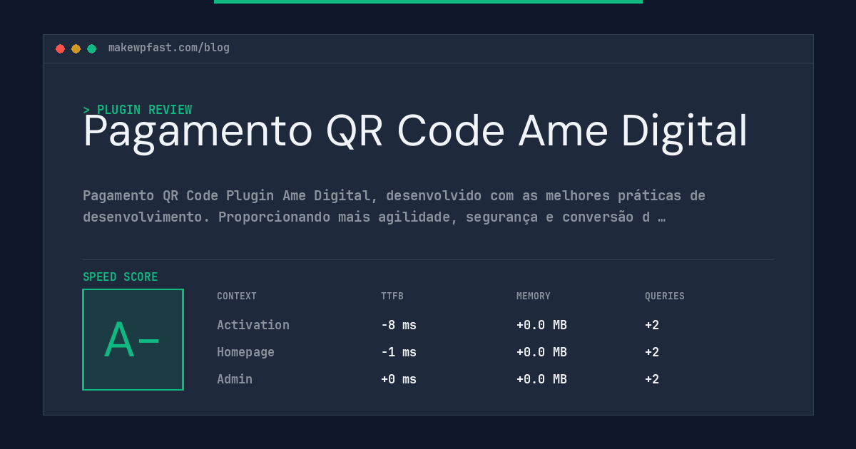 Pagamento QR Code Ame Digital - MakeWPFast