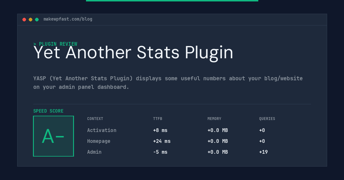 Yet Another Stats Plugin - MakeWPFast