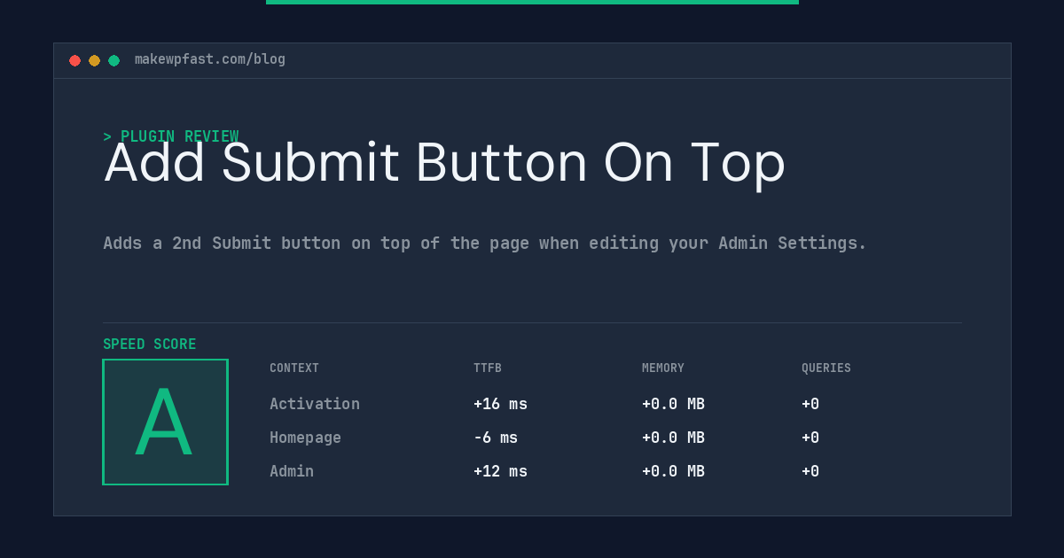 Add Submit Button On Top - MakeWPFast