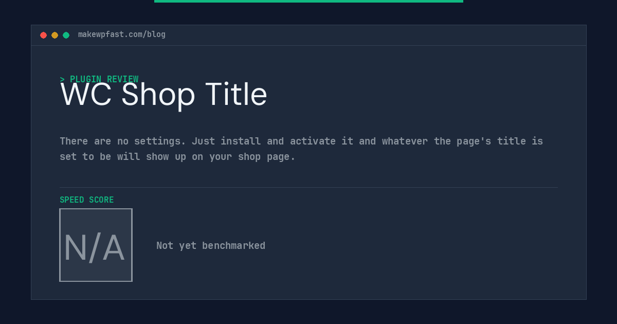 WC Shop Title - MakeWPFast