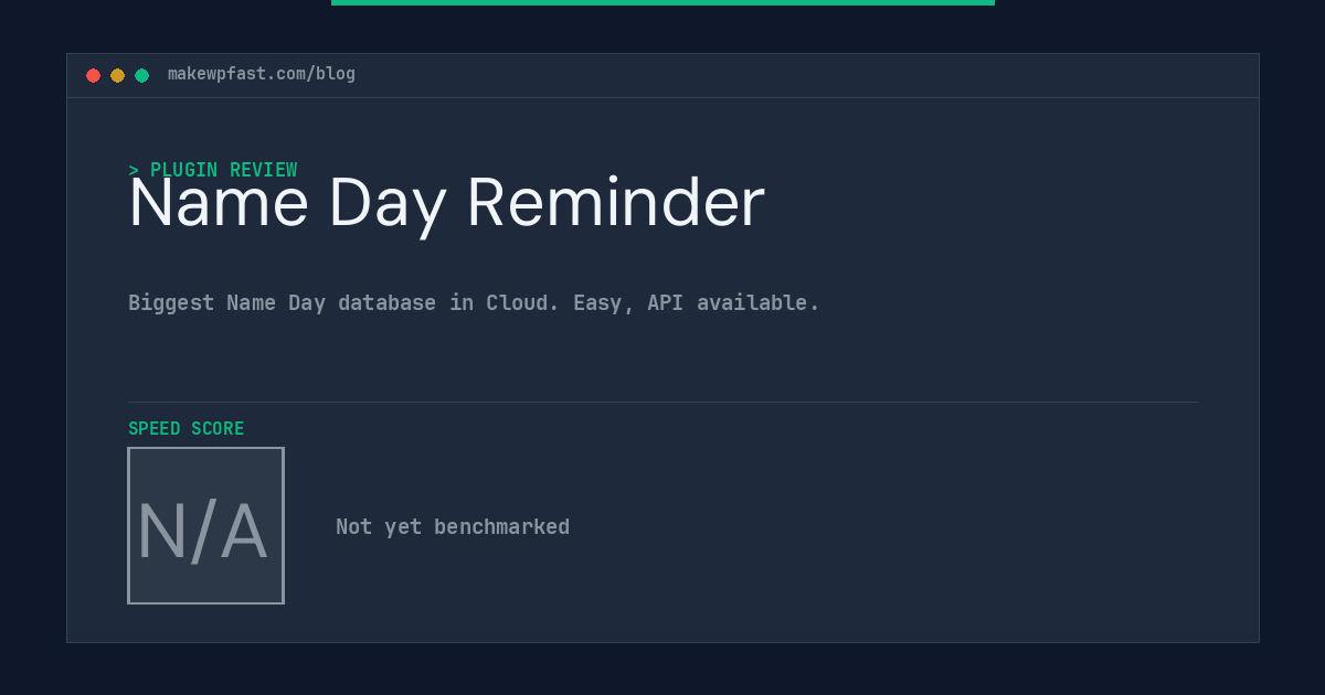 Name Day Reminder - MakeWPFast