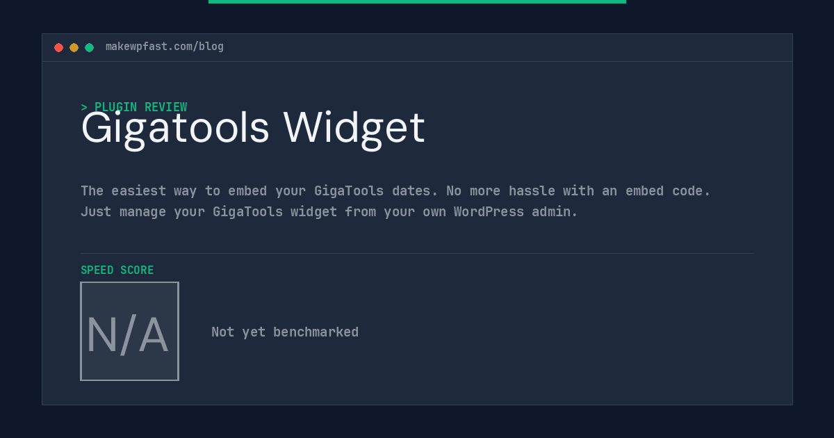 Gigatools Widget - MakeWPFast