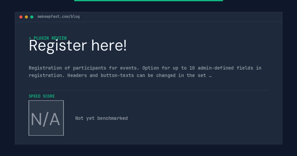 Register here! - MakeWPFast