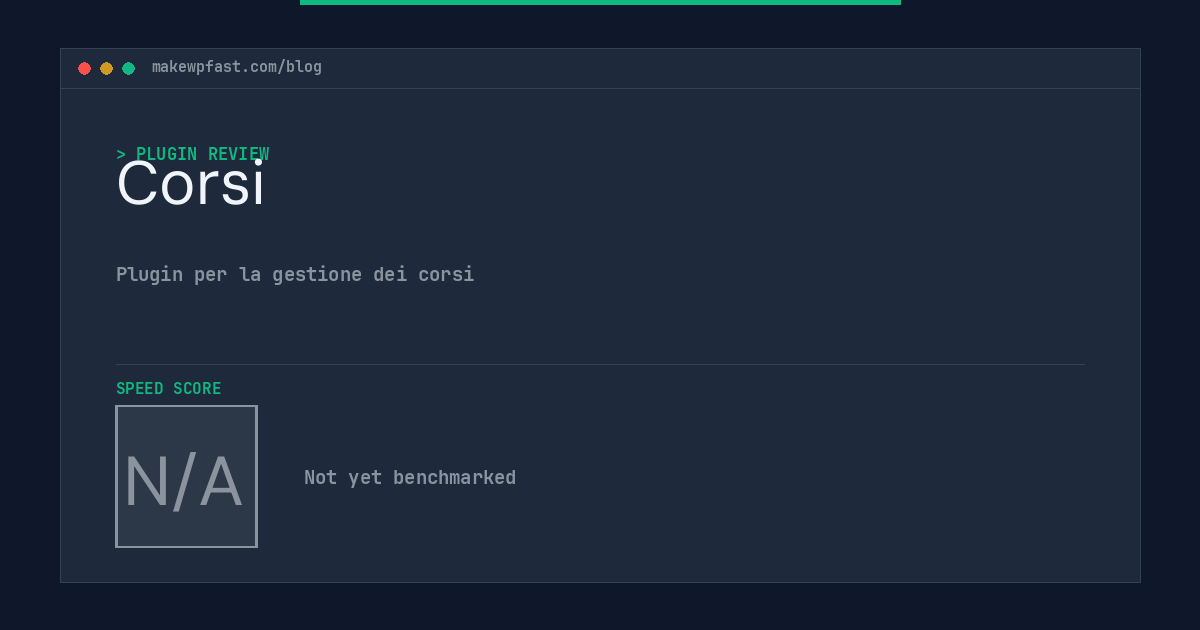 Corsi - MakeWPFast