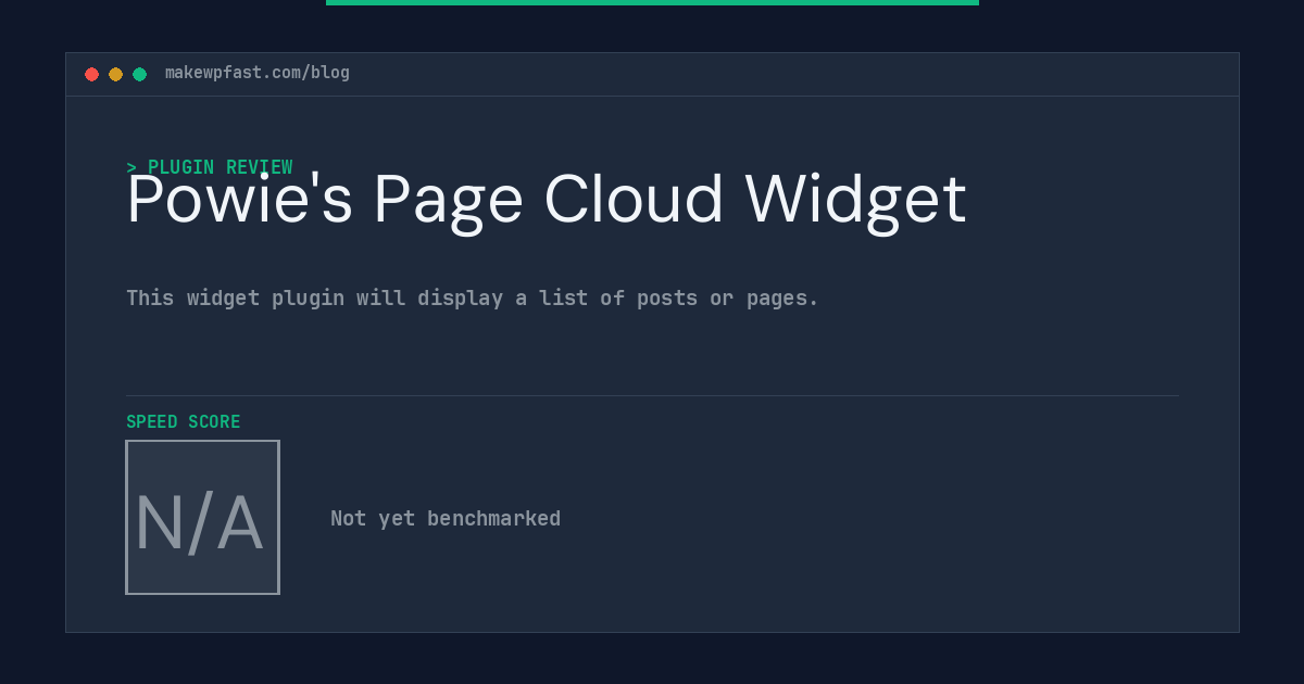 Powie's Page Cloud Widget - MakeWPFast