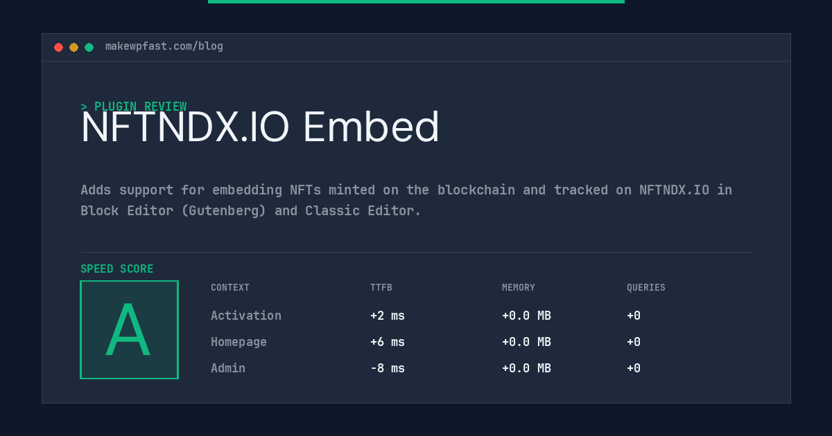 NFTNDX.IO Embed - MakeWPFast