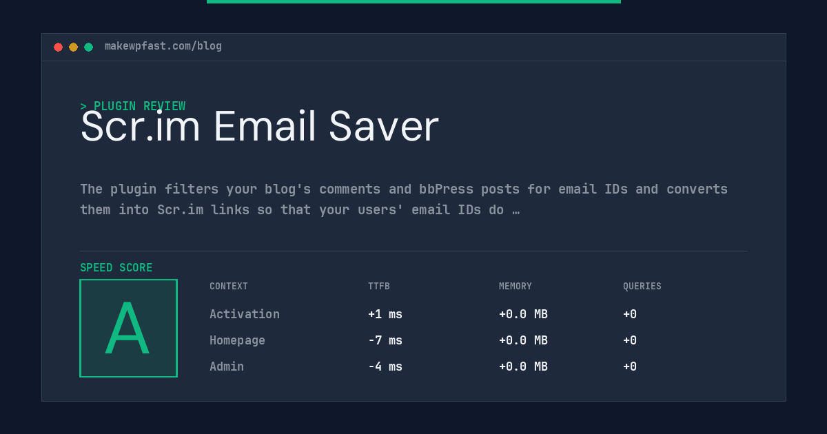 Scr.im Email Saver - MakeWPFast