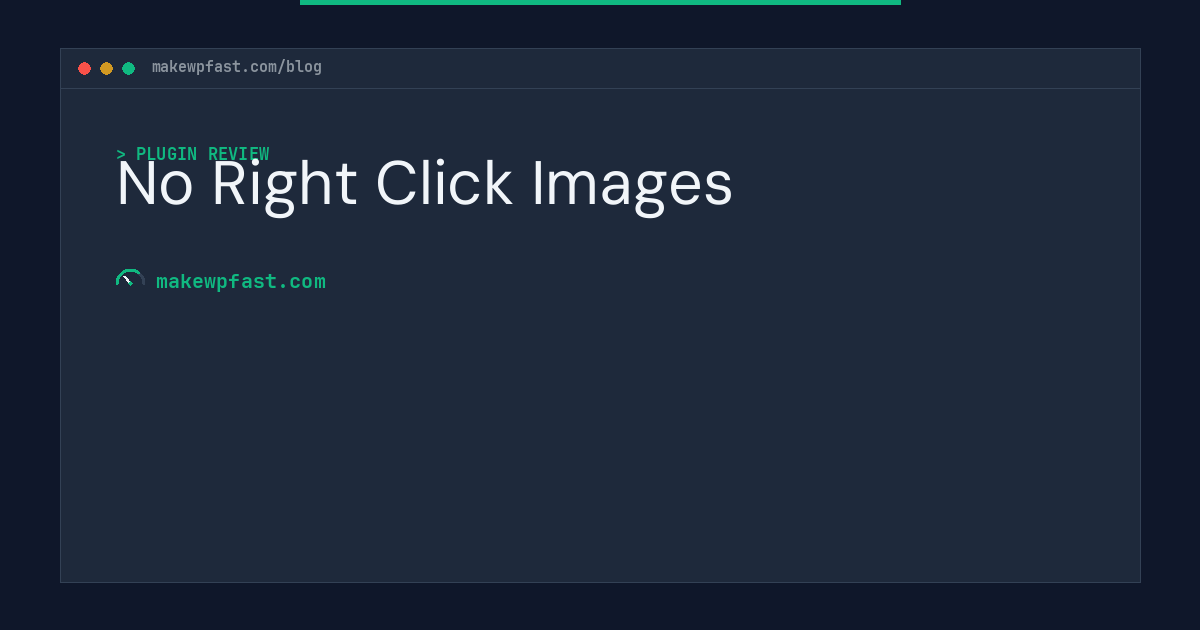 No Right Click Images - MakeWPFast