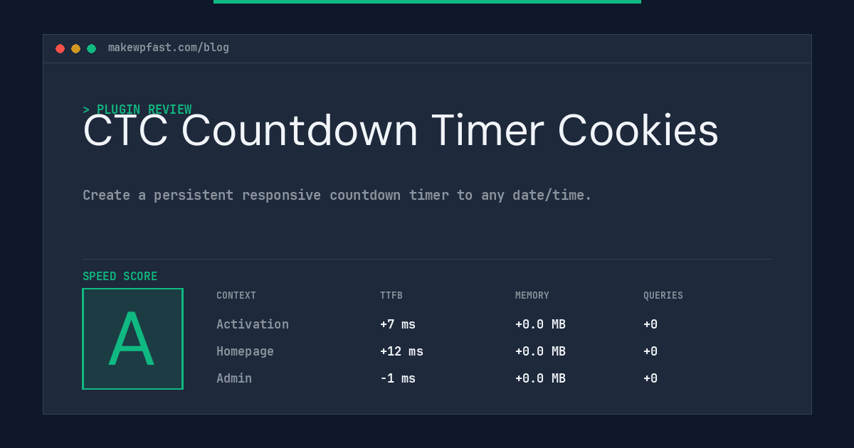 CTC Countdown Timer Cookies - MakeWPFast