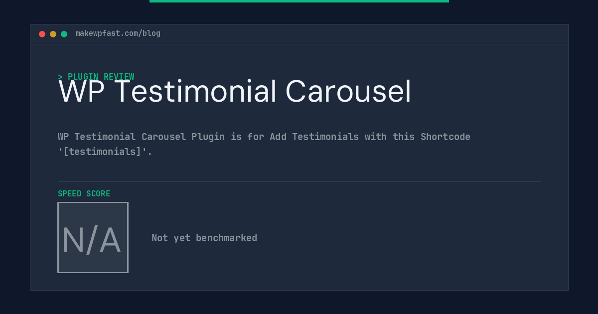 WP Testimonial Carousel - MakeWPFast
