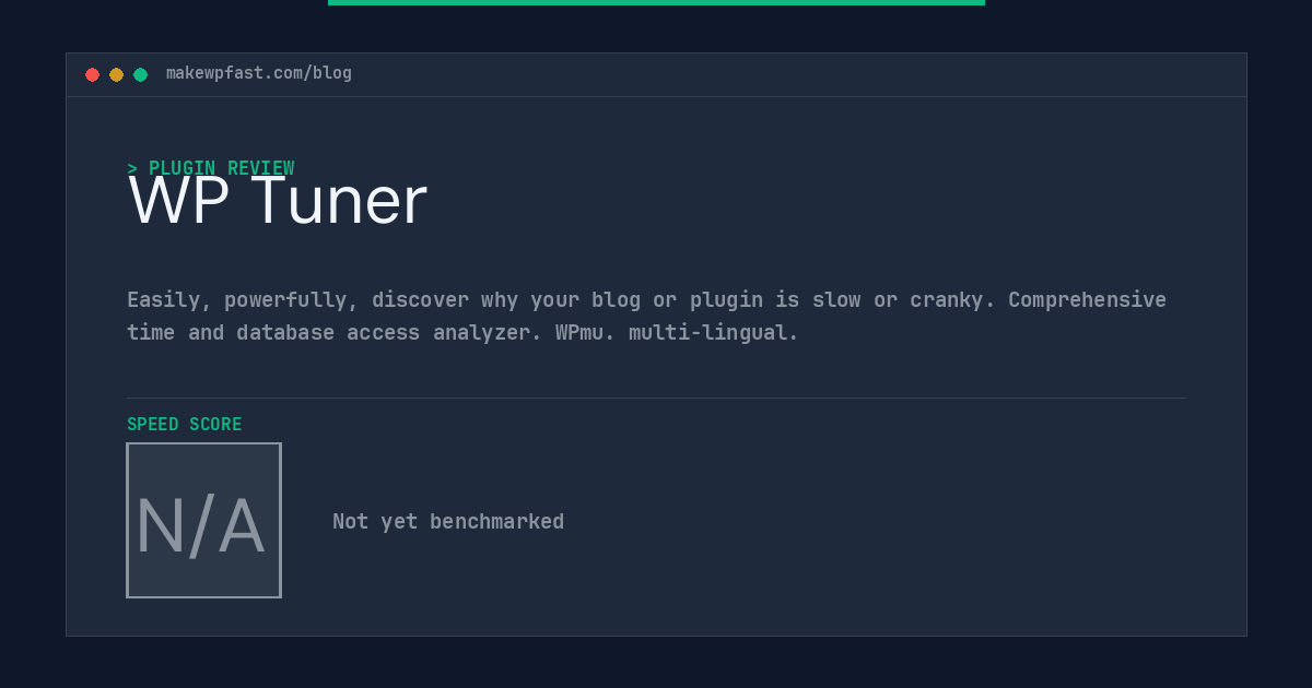 WP Tuner - MakeWPFast