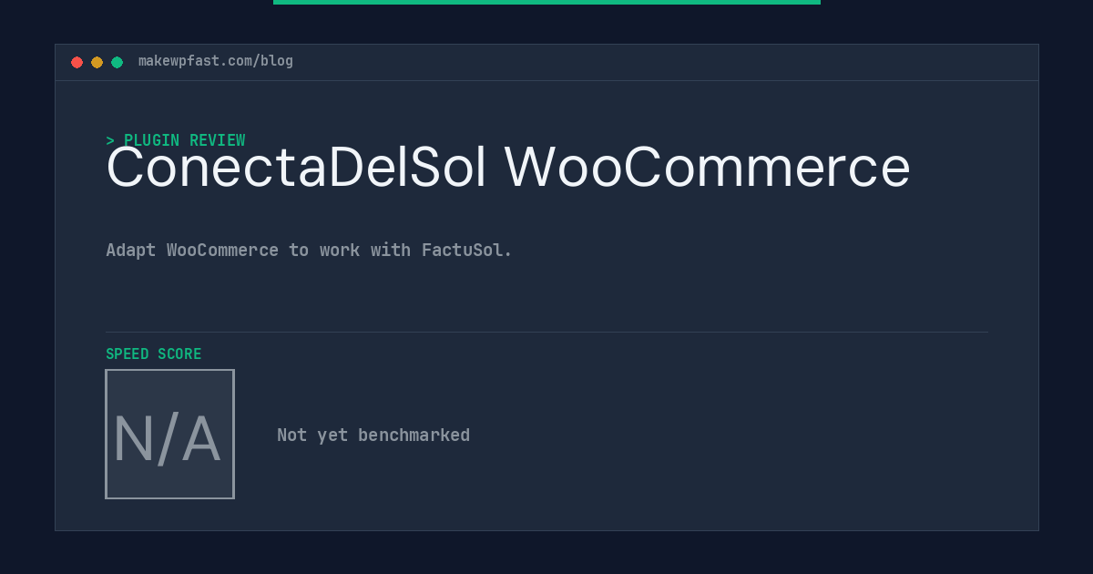 ConectaDelSol WooCommerce - MakeWPFast