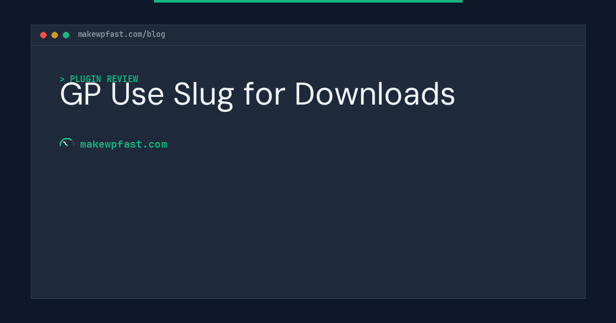 GP Use Slug for Downloads - MakeWPFast