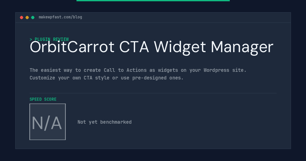 OrbitCarrot CTA Widget Manager - MakeWPFast
