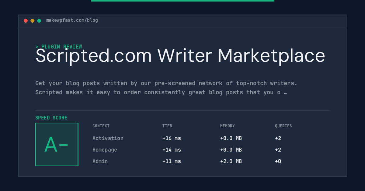 Scripted.com Writer Marketplace - MakeWPFast