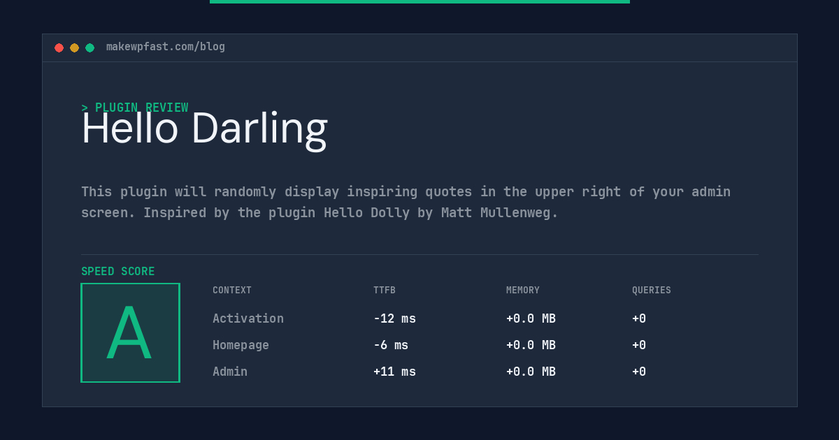 Hello Darling - MakeWPFast
