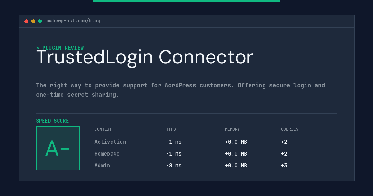 TrustedLogin Connector - MakeWPFast