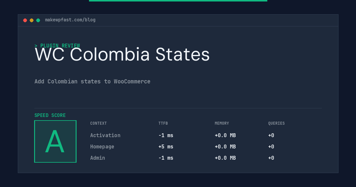 WC Colombia States - MakeWPFast