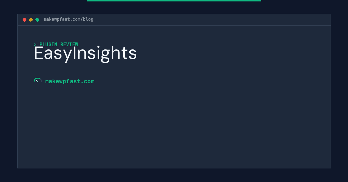 EasyInsights - MakeWPFast
