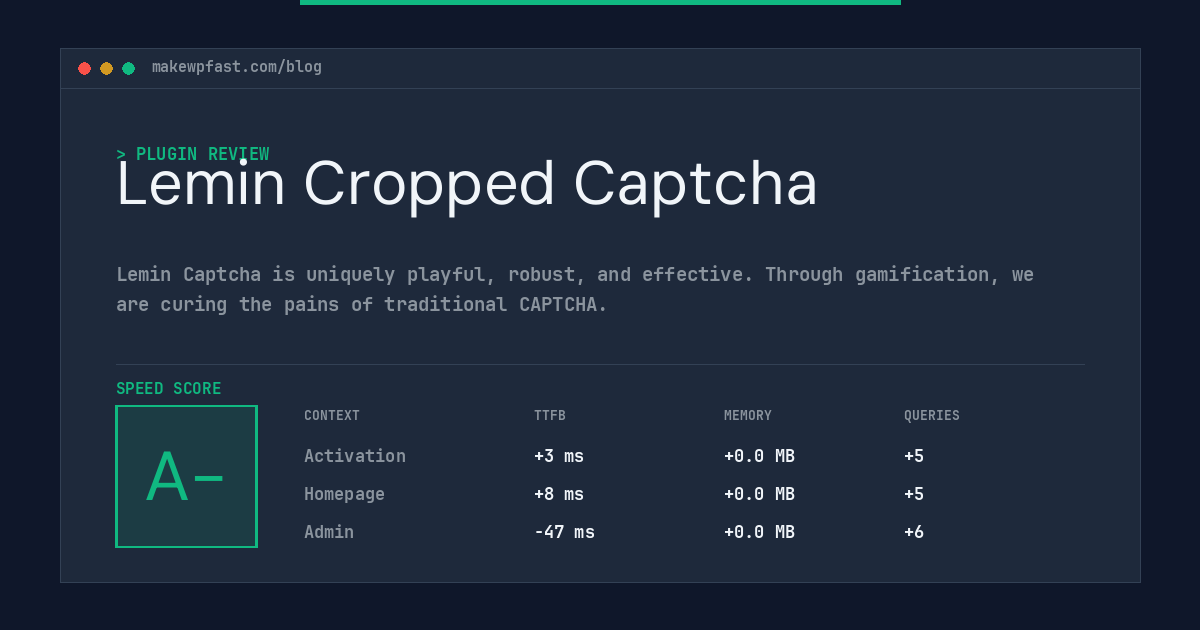 Lemin Cropped Captcha - MakeWPFast