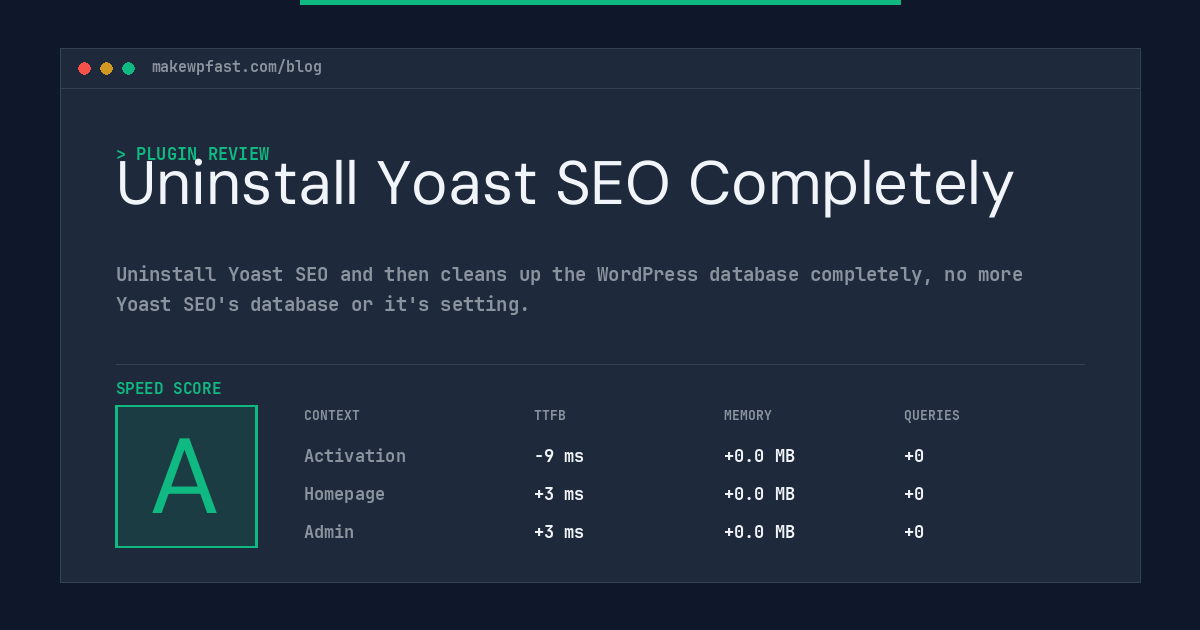 Uninstall Yoast SEO Completely - MakeWPFast
