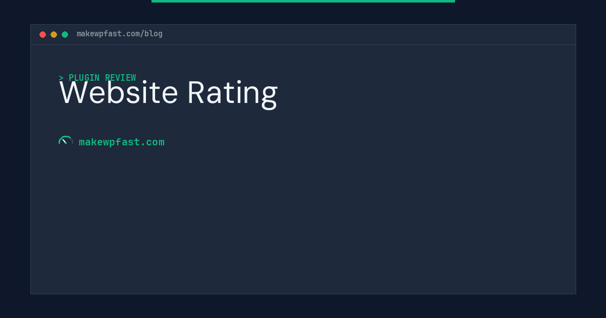 Website Rating - MakeWPFast