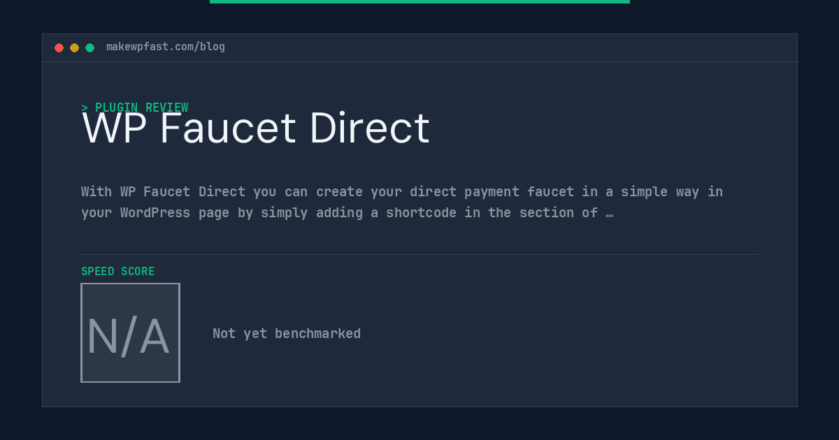 WP Faucet Direct - MakeWPFast