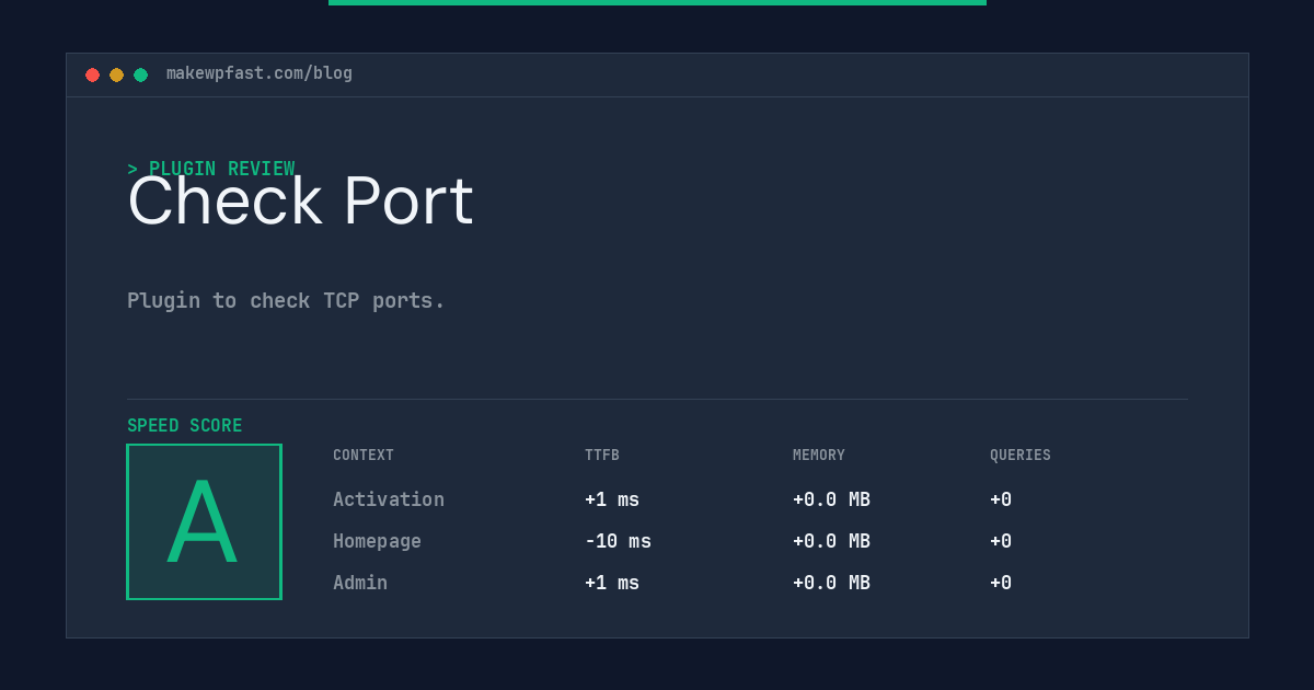 Check Port - MakeWPFast